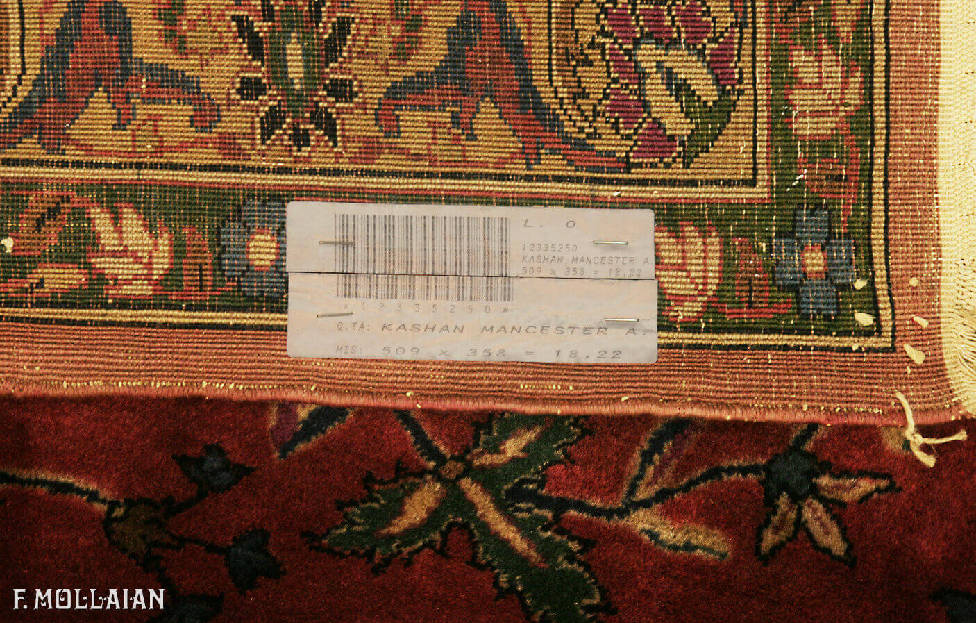 فرش بزرگ آنتیک کاشان منچستر کد:۱۲۳۳۵۲۵۰